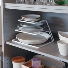 Load image into Gallery viewer, Three-layer Kitchen Dish Storage Rack Cabinet Tiered Shelf, White, Black