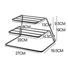 Load image into Gallery viewer, Three-layer Kitchen Dish Storage Rack Cabinet Tiered Shelf, White, Black