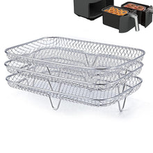 Load image into Gallery viewer, Air Fryer Accessories Three-Layer Steam Rack Stackable Dehydration Rack, Square, Rectangle