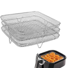 Load image into Gallery viewer, Air Fryer Accessories Three-Layer Steam Rack Stackable Dehydration Rack, Square, Rectangle