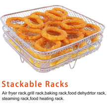 Load image into Gallery viewer, Air Fryer Accessories Three-Layer Steam Rack Stackable Dehydration Rack, Square, Rectangle