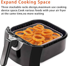 Load image into Gallery viewer, Air Fryer Accessories Three-Layer Steam Rack Stackable Dehydration Rack, Square, Rectangle