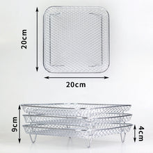 Load image into Gallery viewer, Air Fryer Accessories Three-Layer Steam Rack Stackable Dehydration Rack, Square, Rectangle