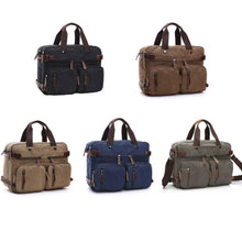 Load image into Gallery viewer, Casual Canvas Three-Purpose Business Briefcase Computer Bag, Black Large, Coffee Large, Khaki Large, Dark Blue Large, Gray Large, Black Small, Coffee Small, Khaki Small, Dark Blue Small, Gray Small