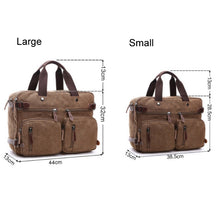Load image into Gallery viewer, Casual Canvas Three-Purpose Business Briefcase Computer Bag, Black Large, Coffee Large, Khaki Large, Dark Blue Large, Gray Large, Black Small, Coffee Small, Khaki Small, Dark Blue Small, Gray Small