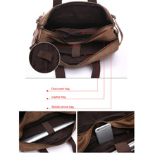 Load image into Gallery viewer, Casual Canvas Three-Purpose Business Briefcase Computer Bag, Black Large, Coffee Large, Khaki Large, Dark Blue Large, Gray Large, Black Small, Coffee Small, Khaki Small, Dark Blue Small, Gray Small