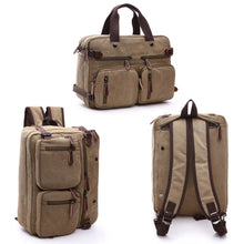 Load image into Gallery viewer, Casual Canvas Three-Purpose Business Briefcase Computer Bag, Black Large, Coffee Large, Khaki Large, Dark Blue Large, Gray Large, Black Small, Coffee Small, Khaki Small, Dark Blue Small, Gray Small