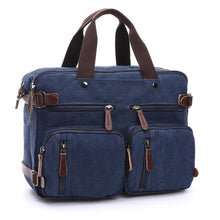 Load image into Gallery viewer, Casual Canvas Three-Purpose Business Briefcase Computer Bag, Black Large, Coffee Large, Khaki Large, Dark Blue Large, Gray Large, Black Small, Coffee Small, Khaki Small, Dark Blue Small, Gray Small