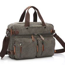 Load image into Gallery viewer, Casual Canvas Three-Purpose Business Briefcase Computer Bag, Black Large, Coffee Large, Khaki Large, Dark Blue Large, Gray Large, Black Small, Coffee Small, Khaki Small, Dark Blue Small, Gray Small