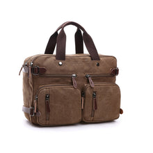 Load image into Gallery viewer, Casual Canvas Three-Purpose Business Briefcase Computer Bag, Black Large, Coffee Large, Khaki Large, Dark Blue Large, Gray Large, Black Small, Coffee Small, Khaki Small, Dark Blue Small, Gray Small