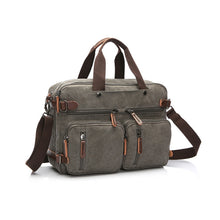 Load image into Gallery viewer, Casual Canvas Three-Purpose Business Briefcase Computer Bag, Black Large, Coffee Large, Khaki Large, Dark Blue Large, Gray Large, Black Small, Coffee Small, Khaki Small, Dark Blue Small, Gray Small