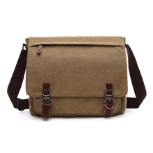 Load image into Gallery viewer, Versatile Canvas Shoulder Messenger Bag Business Computer Bag, Khaki Large, Dark Blue Large, Coffee Large, Black Large, Khaki Medium, Dark Blue Medium, Coffee Medium, Gray Large, Gray Medium, Green Large, Green Medium