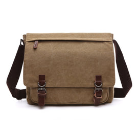 Versatile Canvas Shoulder Messenger Bag Business Computer Bag, Khaki Large, Dark Blue Large, Coffee Large, Black Large, Khaki Medium, Dark Blue Medium, Coffee Medium, Gray Large, Gray Medium, Green Large, Green Medium