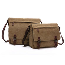 Load image into Gallery viewer, Versatile Canvas Shoulder Messenger Bag Business Computer Bag, Khaki Large, Dark Blue Large, Coffee Large, Black Large, Khaki Medium, Dark Blue Medium, Coffee Medium, Gray Large, Gray Medium, Green Large, Green Medium