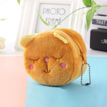 Load image into Gallery viewer, 2pcs Children Cartoon Plush Three-dimensional Key Coin Purse, Panda, Shy Rabbit, Strawberry Rabbit, Shy Bear, Yellow Duckling, Chick, Black Rabbit, Red Strawberry, Red Cat Eagle, Blue Panda, Ladybug, Frog