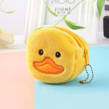 Load image into Gallery viewer, 2pcs Children Cartoon Plush Three-dimensional Key Coin Purse, Panda, Shy Rabbit, Strawberry Rabbit, Shy Bear, Yellow Duckling, Chick, Black Rabbit, Red Strawberry, Red Cat Eagle, Blue Panda, Ladybug, Frog