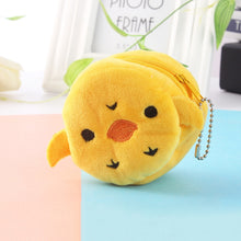 Load image into Gallery viewer, 2pcs Children Cartoon Plush Three-dimensional Key Coin Purse, Panda, Shy Rabbit, Strawberry Rabbit, Shy Bear, Yellow Duckling, Chick, Black Rabbit, Red Strawberry, Red Cat Eagle, Blue Panda, Ladybug, Frog