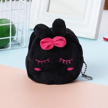 Load image into Gallery viewer, 2pcs Children Cartoon Plush Three-dimensional Key Coin Purse, Panda, Shy Rabbit, Strawberry Rabbit, Shy Bear, Yellow Duckling, Chick, Black Rabbit, Red Strawberry, Red Cat Eagle, Blue Panda, Ladybug, Frog