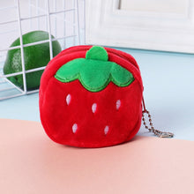 Load image into Gallery viewer, 2pcs Children Cartoon Plush Three-dimensional Key Coin Purse, Panda, Shy Rabbit, Strawberry Rabbit, Shy Bear, Yellow Duckling, Chick, Black Rabbit, Red Strawberry, Red Cat Eagle, Blue Panda, Ladybug, Frog