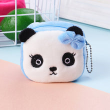 Load image into Gallery viewer, 2pcs Children Cartoon Plush Three-dimensional Key Coin Purse, Panda, Shy Rabbit, Strawberry Rabbit, Shy Bear, Yellow Duckling, Chick, Black Rabbit, Red Strawberry, Red Cat Eagle, Blue Panda, Ladybug, Frog