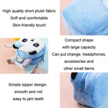 Load image into Gallery viewer, 2pcs Children Cartoon Plush Three-dimensional Key Coin Purse, Panda, Shy Rabbit, Strawberry Rabbit, Shy Bear, Yellow Duckling, Chick, Black Rabbit, Red Strawberry, Red Cat Eagle, Blue Panda, Ladybug, Frog