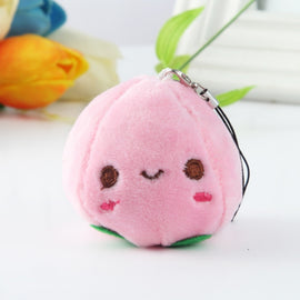 5pcs Cute Fruit And Vegetable Plush Bag Pendant Key Chain