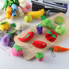 Load image into Gallery viewer, 5pcs Cute Fruit And Vegetable Plush Bag Pendant Key Chain