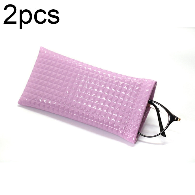 D8649-240 2pcs PU Leather Bullet Portable Waterproof Glasses Storage Bag