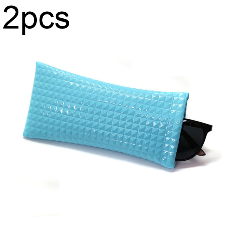 D8649-240 2pcs PU Leather Bullet Portable Waterproof Glasses Storage Bag