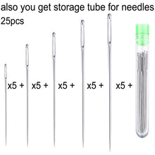 Load image into Gallery viewer, Big Eye Stainless Steel Embroidery Sewing Needle Tool Set, Needle Set