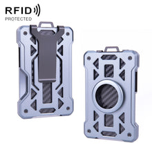 Load image into Gallery viewer, For AirTag 2nd Gen / AirTag 1st Gen Card Holder Metal Anti-Theft RFID Wallet, ak-4 B  Black, ak-4 B Silver, ak-4 B Blue, ak-4 B Gray, ak-4 A Black, ak-4 A Blue, ak-4 A  Silver, ak-4 A  Gray