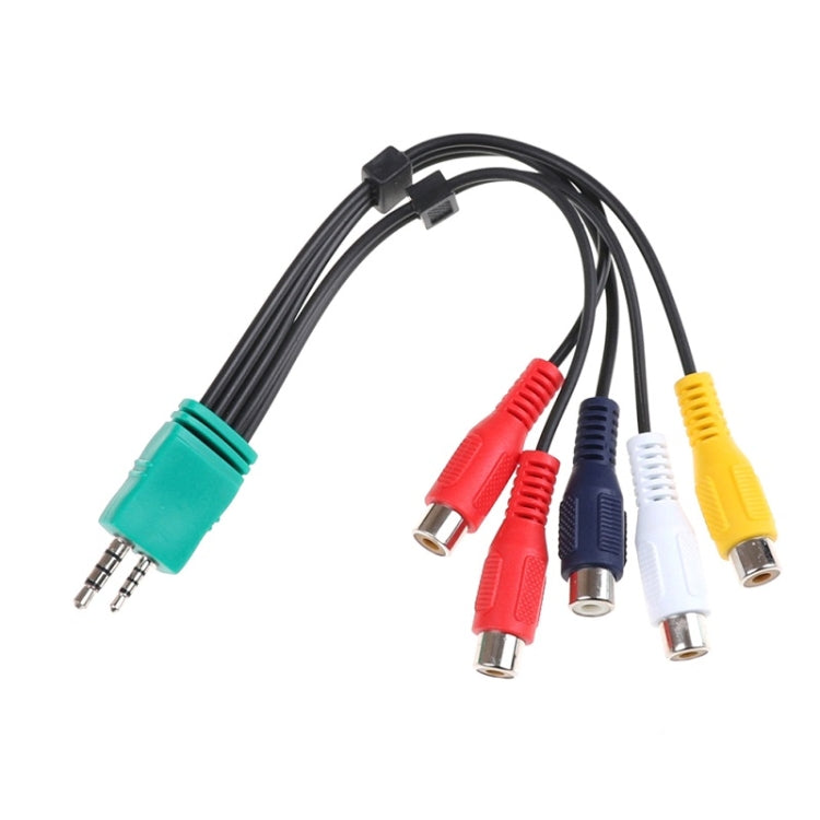 for Samsung 3.5+2.5 to 5RCA Double-head LCD TV AV Cable Component Signal Cable, 20cm 3.5+2.5 to 5RCA