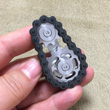 Load image into Gallery viewer, Black Chain Gyro Fingertip Gyro EDC Metal Toy Gear Sprocket Flywheel, Black Gun Plated, Black Colorful, Black Gold Plated, Black Full Stainless Steel