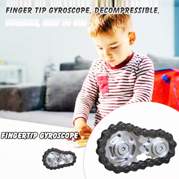 Black Chain Gyro Fingertip Gyro EDC Metal Toy Gear Sprocket Flywheel