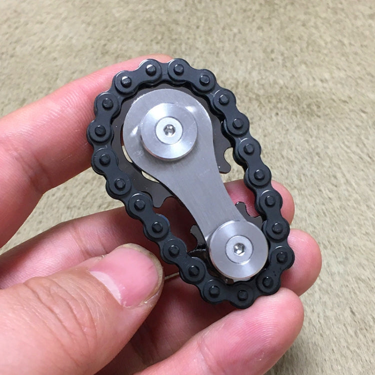 Black Chain Gyro Fingertip Gyro EDC Metal Toy Gear Sprocket Flywheel