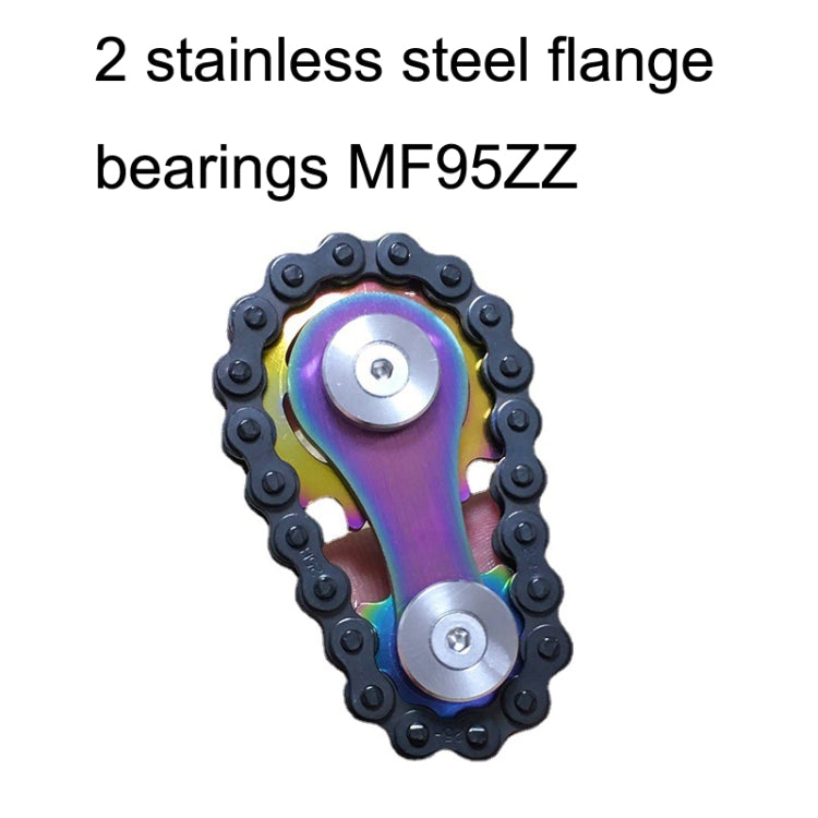 Black Chain Gyro Fingertip Gyro EDC Metal Toy Gear Sprocket Flywheel, Black Colorful, Black Gold Plated, Black Full Stainless Steel, Black Gun Plated
