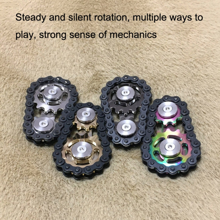 Black Chain Gyro Fingertip Gyro EDC Metal Toy Gear Sprocket Flywheel, Black Colorful, Black Gold Plated, Black Full Stainless Steel, Black Gun Plated