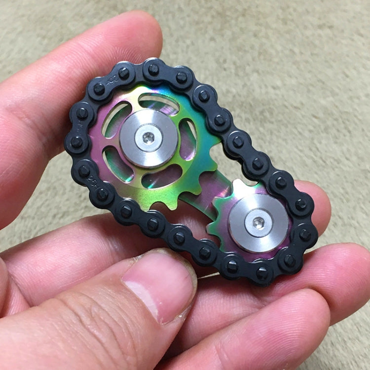 Black Chain Gyro Fingertip Gyro EDC Metal Toy Gear Sprocket Flywheel, Black Gun Plated, Black Colorful, Black Gold Plated, Black Full Stainless Steel