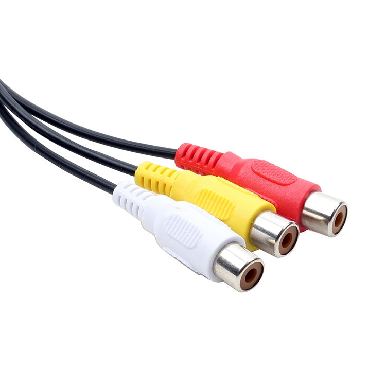 USB to 3 RCA Bus 1 Male 3 Female AV Audio Cable, 25cm, 1.5m