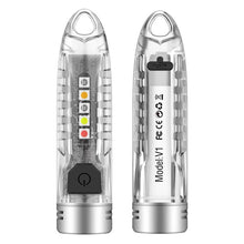 Load image into Gallery viewer, V1 Keychain Lantern Mini Light Flashlight Multifunctional Outdoor Home Flashlight, V1 Transparent White, V1 Transparent Pink