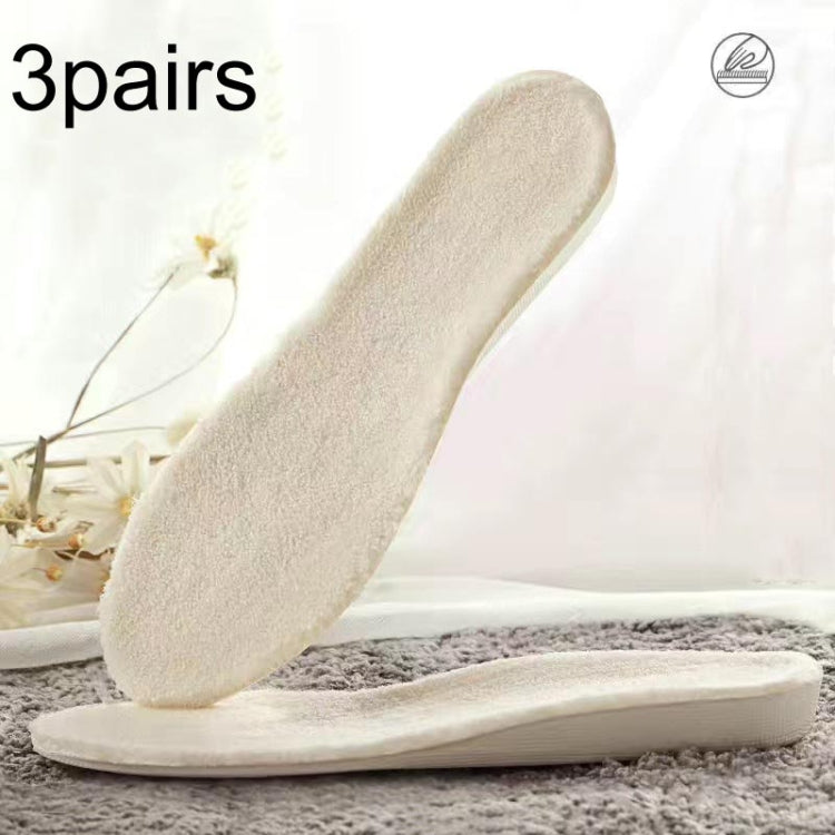 3pairs Winter Velvet Insoles Warm Inner Height Increase Insoles