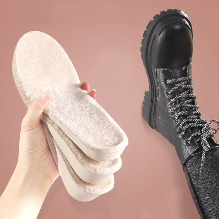 3pairs Winter Velvet Insoles Warm Inner Height Increase Insoles