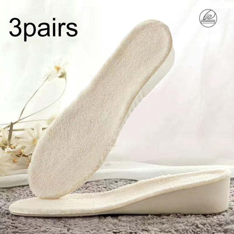 3pairs Winter Velvet Insoles Warm Inner Height Increase Insoles