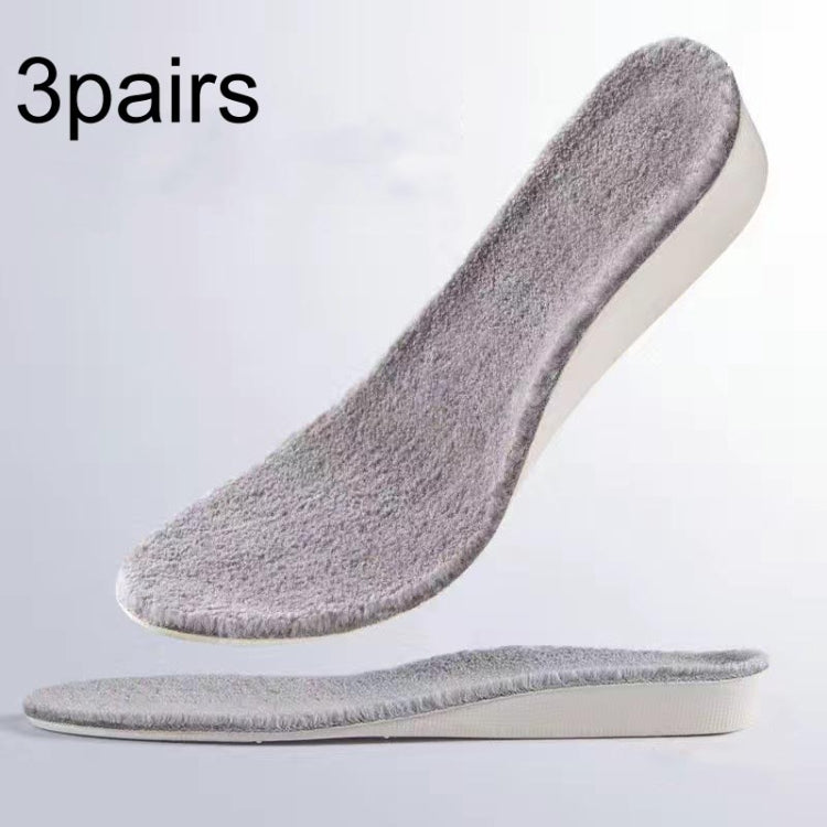 3pairs Winter Velvet Insoles Warm Inner Height Increase Insoles