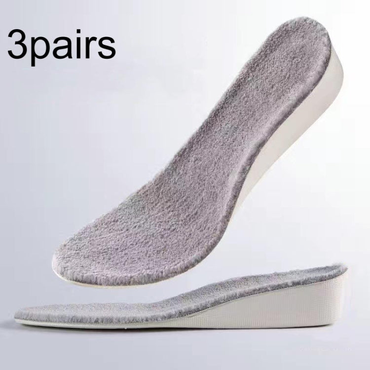 3pairs Winter Velvet Insoles Warm Inner Height Increase Insoles