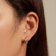 Load image into Gallery viewer, Sterling Silver S925 Small Flower Vine Plated Platinum Zircon Earrings, BSE767
