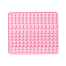 130 Grids Silicone Mat Baking Mold Mini Pet Snacks Dog Food Baking Pan Mold Biscuit Cake Mold, Blue, Pink