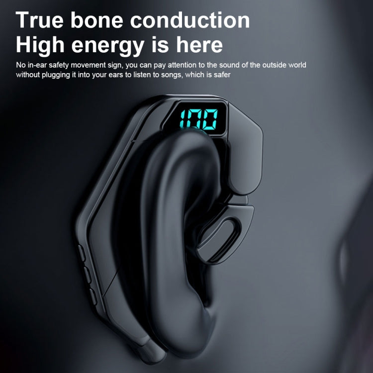 V19 Bone Conduction Digital Display Stereo Hanging Ear Sports Bluetooth Headset, V19 Green, V19 Black, V19 White, V19 Pink, V19 Blue