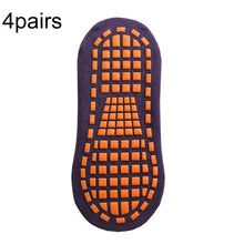 Load image into Gallery viewer, 4pairs Trampoline Socks Dotted Rubber Non-slip Floor Socks Yoga Socks, 1-5 Years Old, 5-12 Years Old, Adult 35-43 Yards
