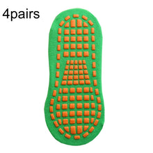 Load image into Gallery viewer, 4pairs Trampoline Socks Dotted Rubber Non-slip Floor Socks Yoga Socks, 1-5 Years Old, 5-12 Years Old, Adult 35-43 Yards